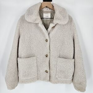 Aritzia Wilfred Bone White Stanza Sherpa Teddy Coat